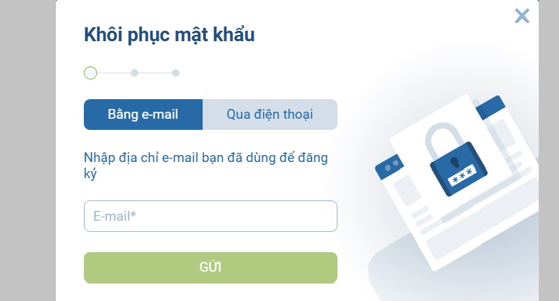 Đăng nhập 2 Chọn chức năng quên mật khẩu để lấy lại