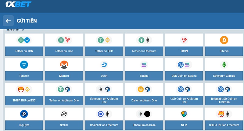 1xBet 5 Nhà cái hỗ trợ đa dạng phương thức giao dịch khác nhau