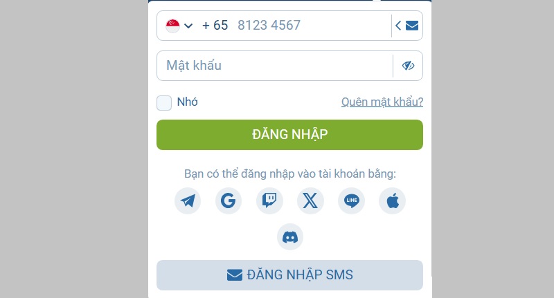 Thành viên có thể lựa chọn truy cập tài khoản thông qua số điện thoại Thành viên có thể lựa chọn truy cập tài khoản thông qua số điện thoại